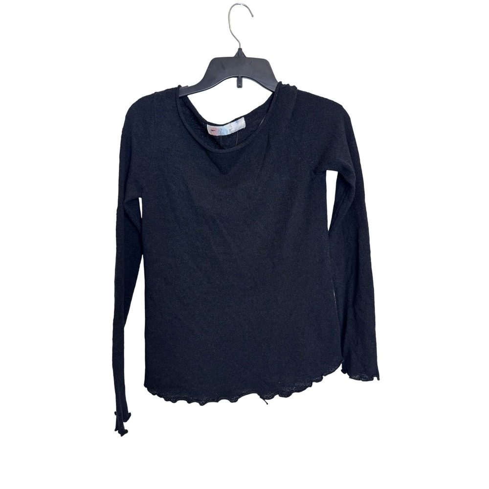 Free People Beach Sweater Womens XS Black Long Sleeve Lightweight Pullover Top